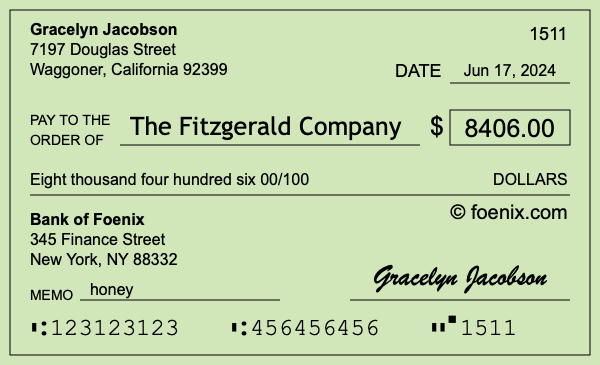 How to write a check for $8,406
