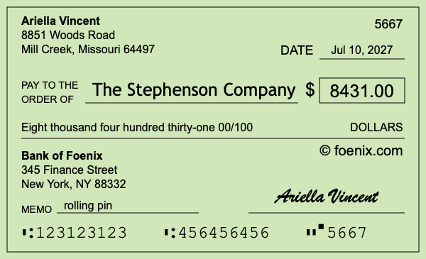 How to write a check for $8,431