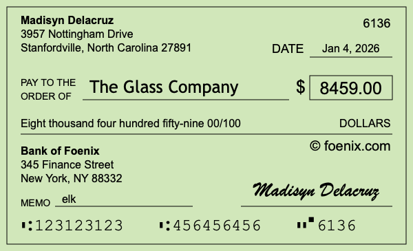 How to write a check for $8,459