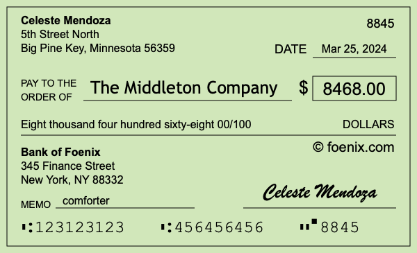 How to write a check for $8,468