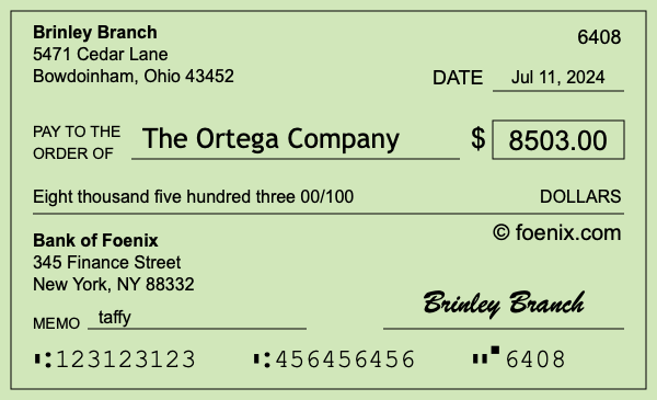 How to write a check for $8,503