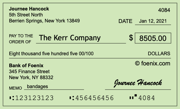 How to write a check for $8,505