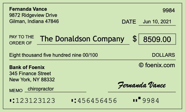 How to write a check for $8,509
