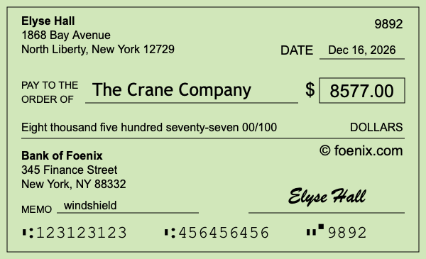 How to write a check for $8,577