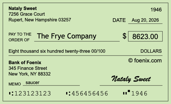 How to write a check for $8,623