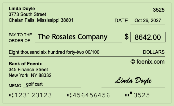 How to write a check for $8,642