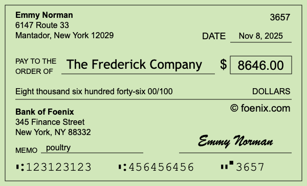 How to write a check for $8,646