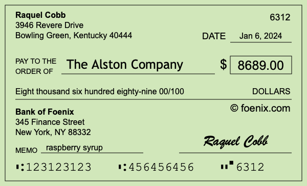 How to write a check for $8,689