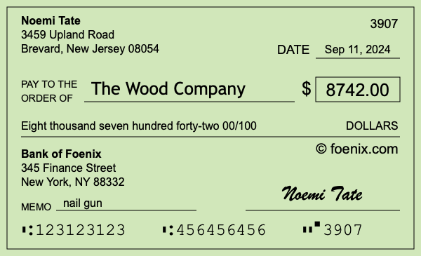 How to write a check for $8,742