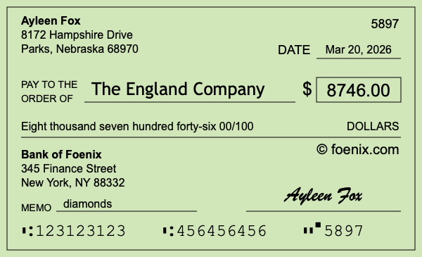 How to write a check for $8,746