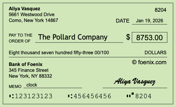 How to write a check for $8,753