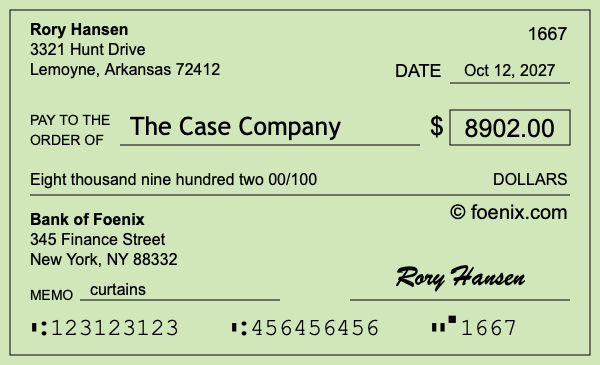 How to write a check for $8,902