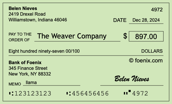 How to write a check for $897