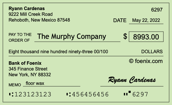 How to write a check for $8,993