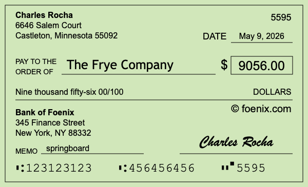 How to write a check for $9,056
