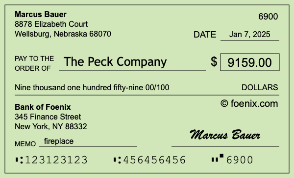 How to write a check for $9,159