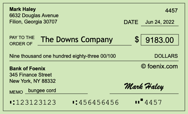 How to write a check for $9,183
