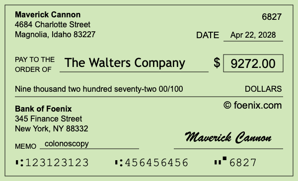 How to write a check for $9,272