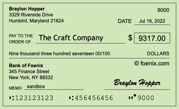 How to write a check for $9,317