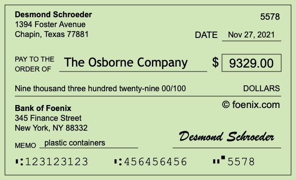 How to write a check for $9,329