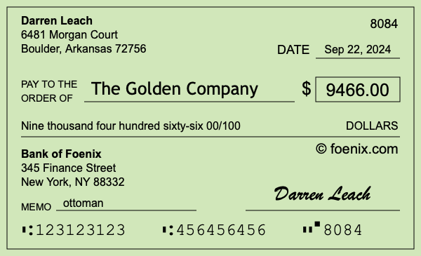 How to write a check for $9,466