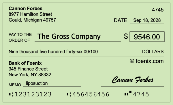 How to write a check for $9,546