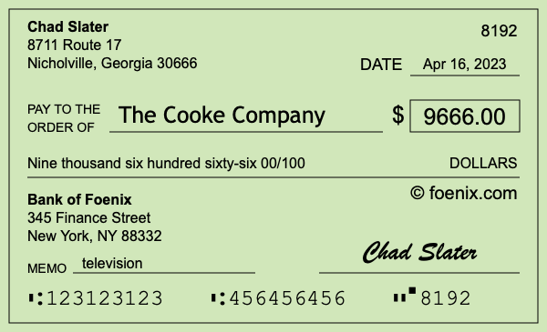 How to write a check for $9,666