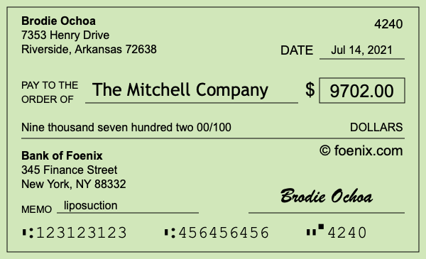 How to write a check for $9,702