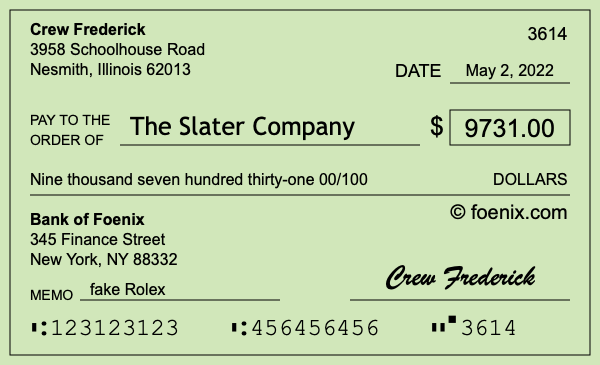 How to write a check for $9,731