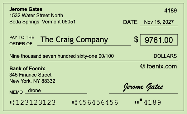 How to write a check for $9,761
