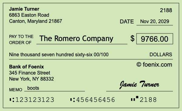 How to write a check for $9,766