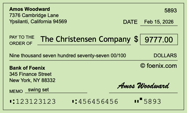 How to write a check for $9,777