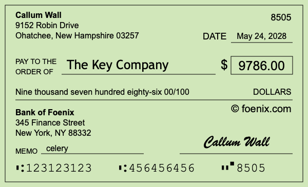 How to write a check for $9,786