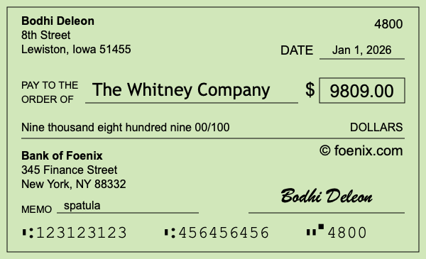How to write a check for $9,809