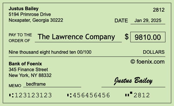 How to write a check for $9,810