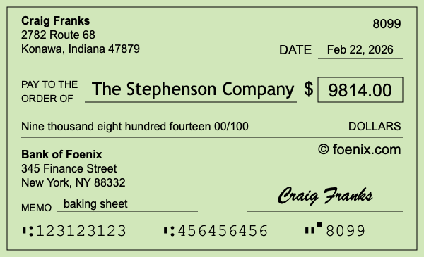 How to write a check for $9,814