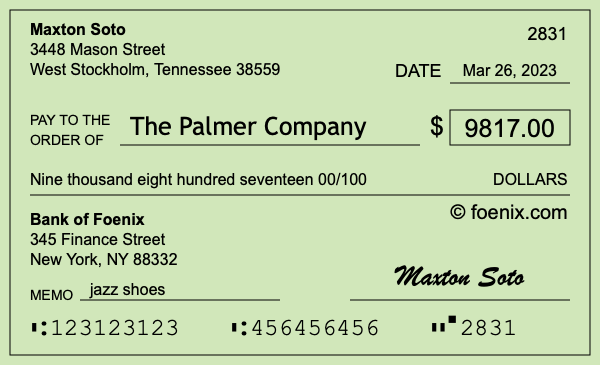 How to write a check for $9,817