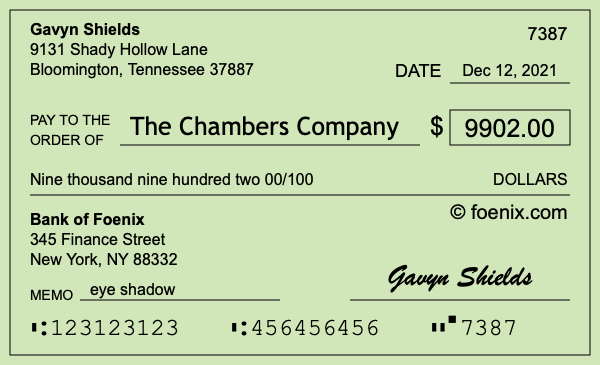 How to write a check for $9,902