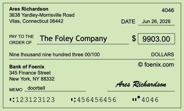 How to write a check for $9,903