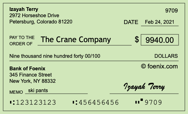 How to write a check for $9,940