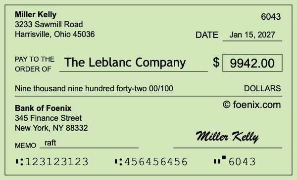 How to write a check for $9,942