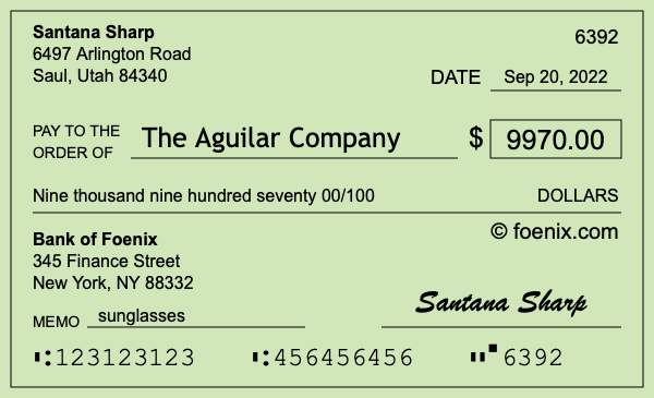 How to write a check for $9,970