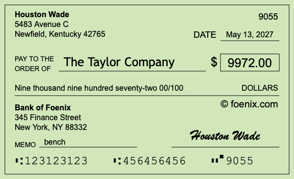 How to write a check for $9,972