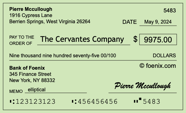 How to write a check for $9,975