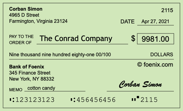 How to write a check for $9,981