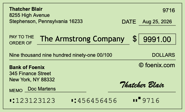 How to write a check for $9,991