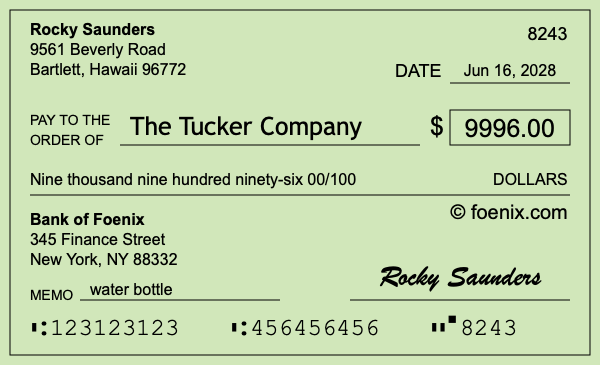 How to write a check for $9,996