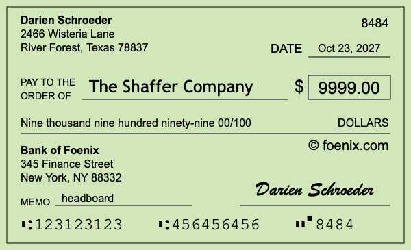 How to write a check for $9,999