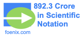892.3 Crore in Scientific Notation