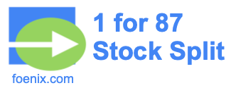 1 for 87 stock split